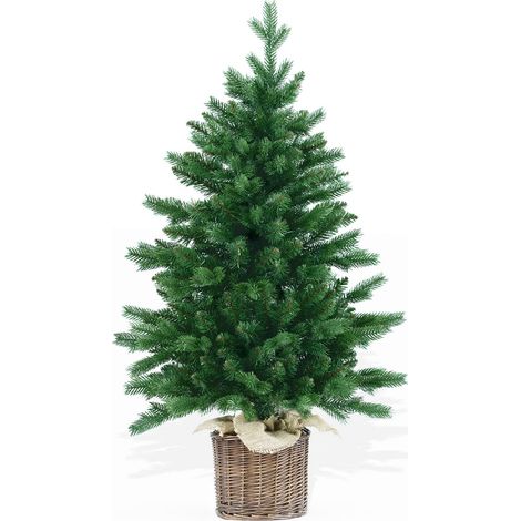 BOP Albero di Natale da tavolo Real touch, con vaso in vimini Ulisse (1/4)