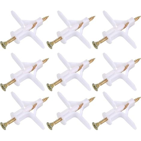 100 Pièces Fixations pour Plaques de Plâtre (50 Chevilles, 50 Vis), Chevilles Et Vis pour Plaques de Plâtre, Ancres Chevilles et Vis pour Fixations Murales Creuses Cloisons Sèches (1/5)