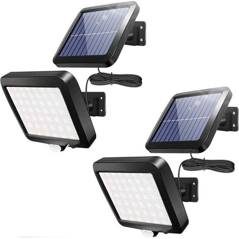 Luminaire Mural Solaire Extérieur 56 LED - Détecteur de Mouvement IP65 - Angle 120° - Câble 5m pour Jardin