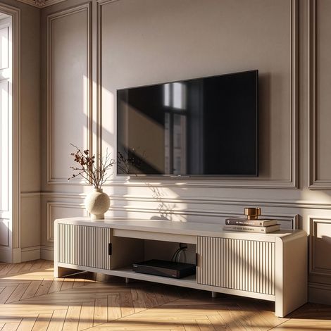 Fernsehschrank Lukkodso 150x40x40 cm Beige [en.casa] (1/5)