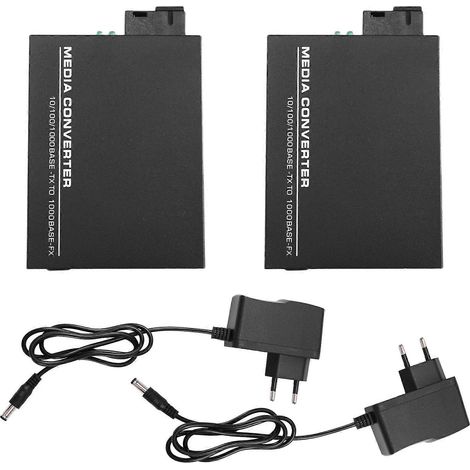 paire de commutateurs Ethernet Gigabit à fibre unique, émetteur-récepteur fibre optique vers RJ45 monomode, fibre optique unique, 20 km, prise UE (1/5)