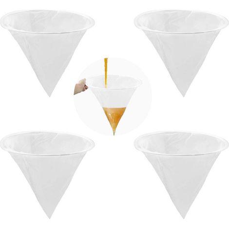 filtros de miel, coladores de miel de nailon con anillo metálico para el procesamiento y extracción de miel (blanco) (1/5)