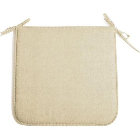 Coussins de chaise Panarea 60% polyester 40% coton 4 pie'ces rembourrage en mousse polyure'thane 39x39x2 cm beige pour jardin exte'rieur