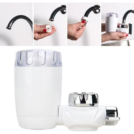 Wäschenetz, Wasserhahn-Wasserfilterset, zuverlässiger und sicherer Küchenwasserfilter – weiße Ausführung (1/3)