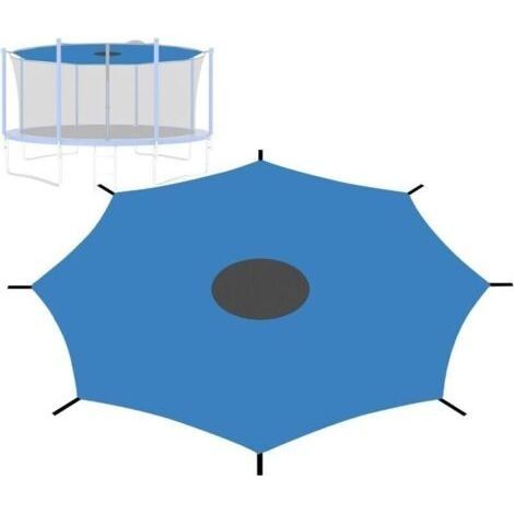 Pare- de trampoline, protection de trampoline, pare- de toit de couverture de trampoline, accessoires de trampoline, auvent de trampoline extérieur, aire de jeux extérieur (12 pieds-8 pote (1/4)