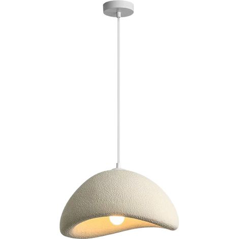 Suspension Luminaire Vintage Créativité, 20CM Ciment Abat-jour Décoration Lustre E27 Blanc (1/5)
