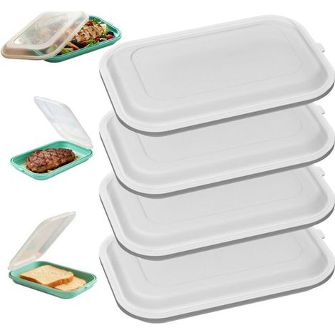 Juego de recipientes para almacenar carne (4 piezas) – Fiambreras bento apilables aptas para microondas y lavavajillas – 23,5 x 15 x 3,5 cm (1/5)