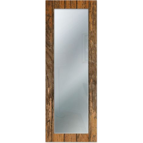 Lupia - Specchio da Parete Lungo MIRROR FANTASY OLD WOOD 44x127 cm, Cornice in Legno Old Wood, Design Moderno per Camera da Letto, Soggiorno, Ingresso, Ideale per tutti gli ambienti (1/4)