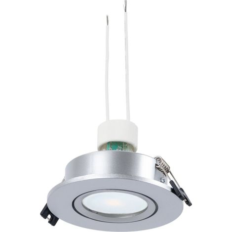 KIT Aro Empotrable Basculante Ø90mm (plata) + Bombilla GU10 5,4W - Blanco Cálido (1/5)