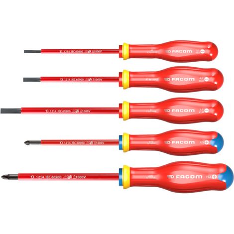 Set aus 5 isolierten Schraubendrehern PROTWIST, 1000 Volt, FACOM ATP.J5VE