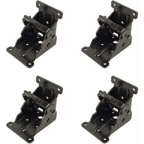 Charnière Pliante Autobloquante, 4 Pcs charnière pliante pour armoire de cuisine, Charnière Pliante Pied 90 Degrés en Tôle d'acier, Verrouillage Extension Table Support d'étagère Pliable dontodent (1/4)