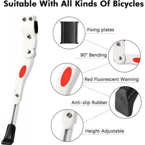 Béquille Vélo - Alliage D'aluminium Réglable - Pour Vtt Route Cyclo-cross 700c - Hauteur Ajustable Par Incréments De 50 Mm - 1 Pièce (1/4)