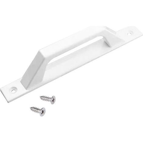 Poignée de porte droite en Aluminium Poignée pour portes coulissantes ou partes battantes 200 x 23 x 42 mm Poignée droite fonctionnelle et confortable Couleur Blanc (1/5)