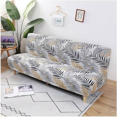 1 pièce housse de canapé, microfibre imprimée, extensible, pour futon 2-3 places, 160-185 cm, usage familial