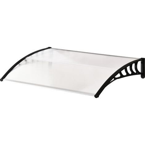 Transparente Polycarbonat-Türüberdachung 0,9 x 1,5 m, Markisendach, Regen-, Schnee- und UV-Schutz
