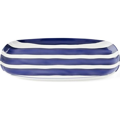 GUZZINI Vassoio M Riviera Melamina 35 x 19 Cm Bianco Blu (1/2)