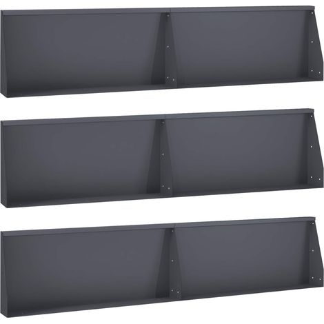 vidaXL Muro de Contención 6 uds. 100 x 12 x 40 cm Acero Gris antracita (1/5)
