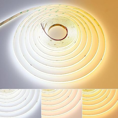 24V 10M CCT Tunable White COB LED Strip 2700-6500K 624LED/M CRI 93+ (1/5)