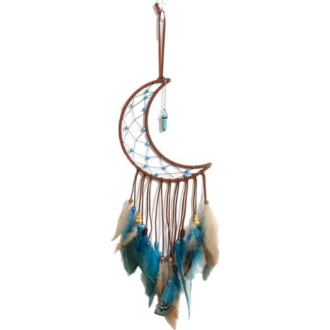 Dream Catcher - 18 cm Cercle Métallique - Décor Murale Lune Étoile Soleil - Pour Chambre Salon Mariage - 1 Pièce (1/5)