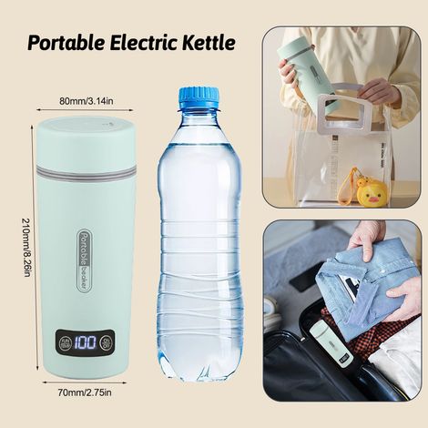 Bouilloire électrique portable pour eau bouillante 350 ml en acier inoxydable, anti-déversement, anti-fuite, chaudière chaude personnelle avec 4 préréglages variables, fonction de maintien au chaud, v (1/5)