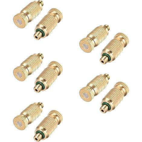 Lot de 10 buses de brumisation en laiton, buse de pulvérisation haute pression de 0,2 mm, buse de brumisation anti goutte. (1/5)