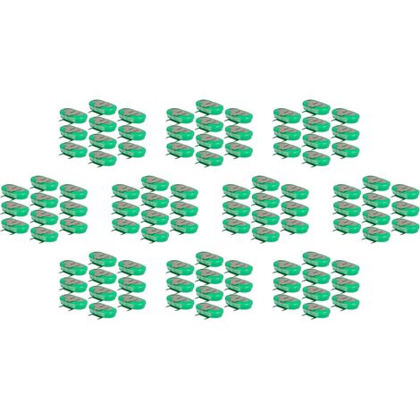 vhbw 100x NiMH replacement button cell battery tab type 1/V150H 3 pins 150mAh 1.2V suitable for model building batteries, solar lights etc.