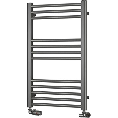 Reina Ottone Heated Towel Rail 800mm H x 600mm W - Brushed Gun Metal (1/4)