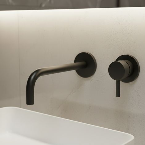 Miscelatore incasso lavabo nero, con bocca e aeratore 248mm. Paffoni serie Jolly JL007NO70  Nero (1/5)