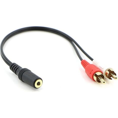 Cavo audio stereo maschio da 3,5 mm di alta qualità con doppi connettori ausiliari (1/4)