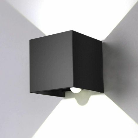 12W Luminaire Mural avec Détecteur de Mouvement pour Extérieur Intérieur, Applique Murale LED Angle Réglable, Lampe Murale IP67 Etanche 6000K Blanc Froid, pour Couloir Jardin Chambre Noir [Classe éner (1/5)