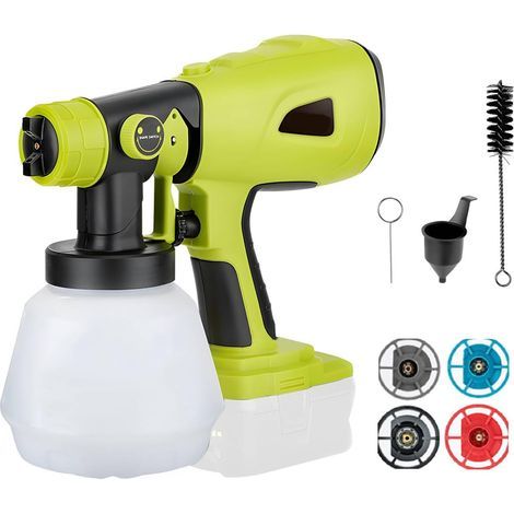 Pulvérisateur de Peinture sans Fil pour Batterie Ryobi 18V, Pistolet à Peinture électrique Portable avec 4 Buses (1/1,8/2,5/3 mm), 3 Modes de pulvérisation et récipient de 1000 ML pour Murs, Meubles (1/5)