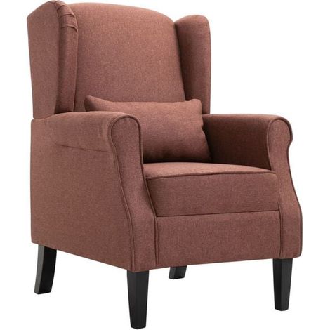 Fauteuil en tissu marron (1/5)