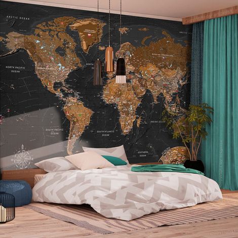 Papier Peint "World : Stylish Map" 245 x 350 cm (1/2)