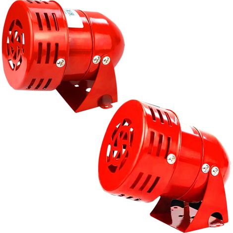 Sirène Alarme 220V Puissant à Exterieure, Sirene Alarme 120dB,Rouge Moteur Conduit Sirène Métal Corne Industrie Bateau Alarme (1/5)