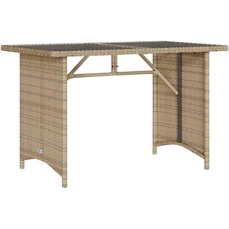 Maison Exclusive - Gartentisch mit Glasplatte Beige 110x68x70 cm