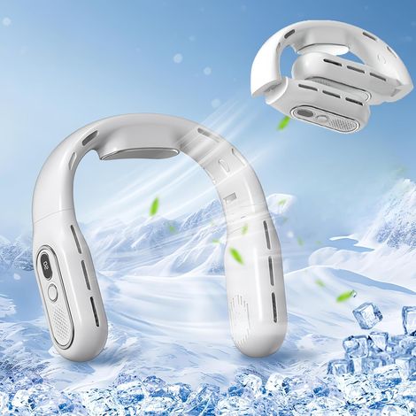 Filiyano-Climatiseur de cou, ventilateur de cou rechargeable sur batterie, coussin rafraîchissant AC, ventilateurs de cou pliables et portables (1/5)