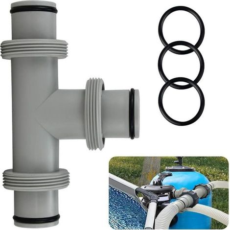 Raccord de tuyau en T pour piscine - Diamètre : 38 mm - 3 voies - Diamètre : 38 mm