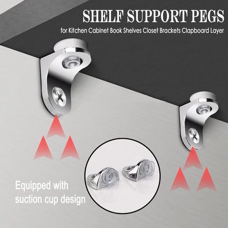 12 Stück Regalwinkel Regalträger Schrankregalträger Regalwinkel Universal mit Saugnapf silber Zinklegierung 22 x 16 5 x 14 mm für Holz und 16,5  Glas (1/4)