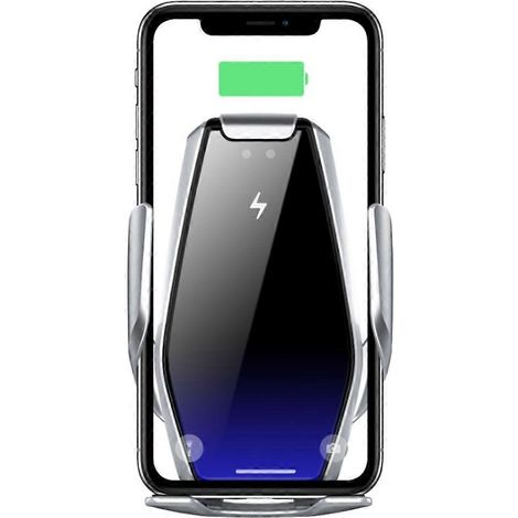 Cargador inalámbrico para coche Sky Silver, cargador de montaje para coche de carga rápida de 15 W, soporte para teléfono con sujeción automática para rejilla de ventilación, compatible con iPhone 11P