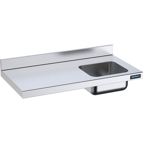 Plan de Travail Mural en Inox avec Bac - Gamme 600 - Distform