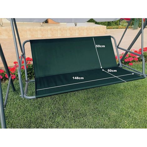 Housse de rechange pour balancelle jardin en tissu Oxford 600D résistant x et siège uniquement 148 cm 50 cm Vert (1/4)