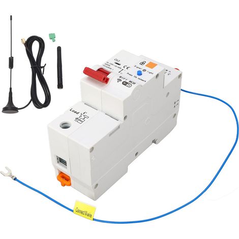 Disjoncteur intelligent 1P 63A, interrupteur WiFi avec commande à distance via application mobile, programmation marche/arrêt, AC230V.
