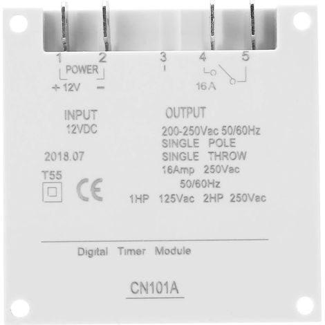Commutateur de minuterie 12VDC 16A commutateur de Relais de Temps LCD électronique numérique Programmable LCD Micro-Ordinateur numérique Mini contrôle Interrupteur de minuterie d'alimentation CN101A M (1/4)
