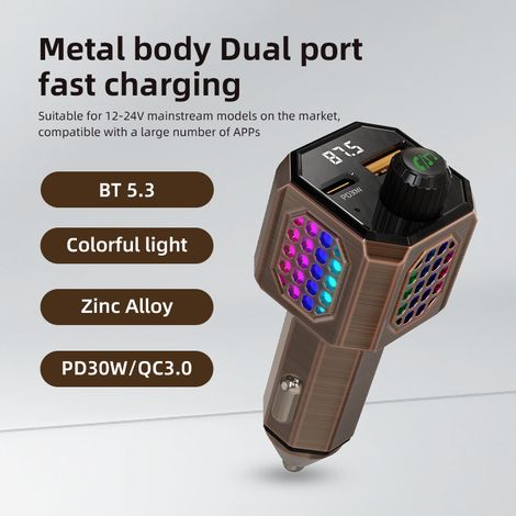 New aluminum alloy casing 30W high-power fast charging car charger, compatible with all mobile phone fast charging protocols. (1/4)
