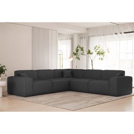 Ecksofa Designersofa CELES PREMIUM in Stoff Artico Anthrazit Seite Universal (1/3)