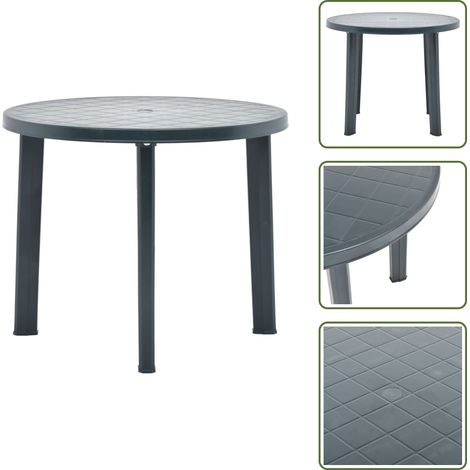 Table de jardin Vert 89 cm Plastique - Table De Jardin - Table Extérieure - Table En Plastique - Table Verte - Mobilier De Jardin (1/5)