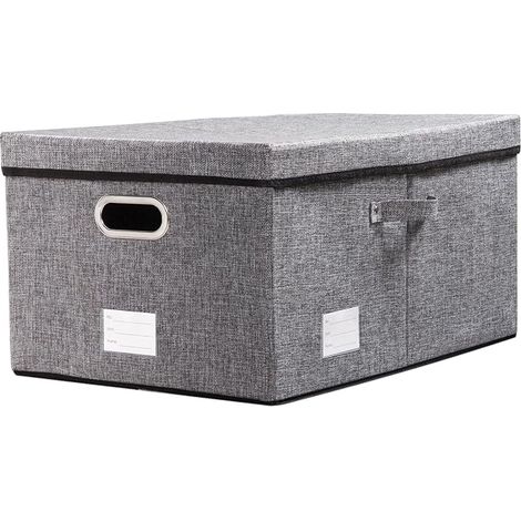 Scatola portaoggetti grande Prandom con coperchio, grigia - 58x40x30 cm - Confezione da 1 (1/5)
