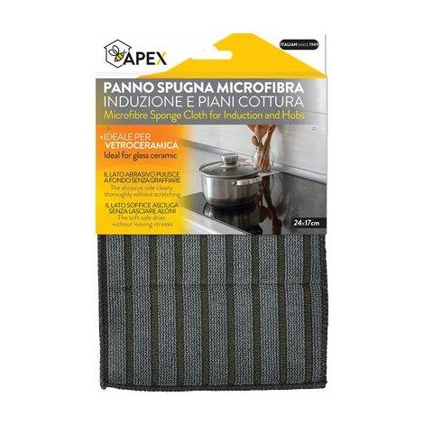 PANNO SPUGNA MICROFIBRA PIANI COTTURA APEX - CM 24X17- 12 pezzi