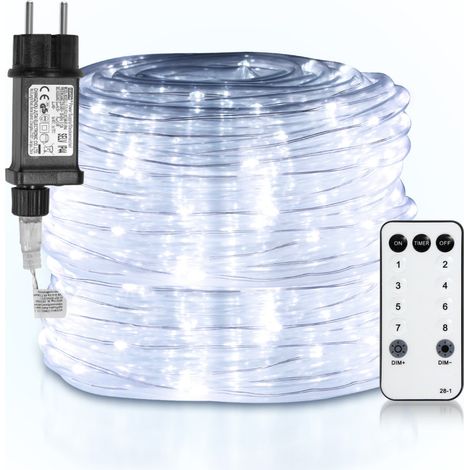 Randaco LED Tubo luminoso per interni/esterni Lampada a catena per matrimonio decorativo bianco 20m (1/5)