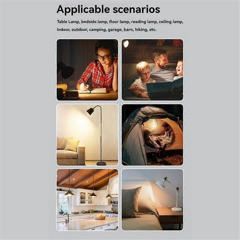 Ampoule LED sans fil rechargeable USB à variation tactile intelligente - Lot de 2 (1/5)